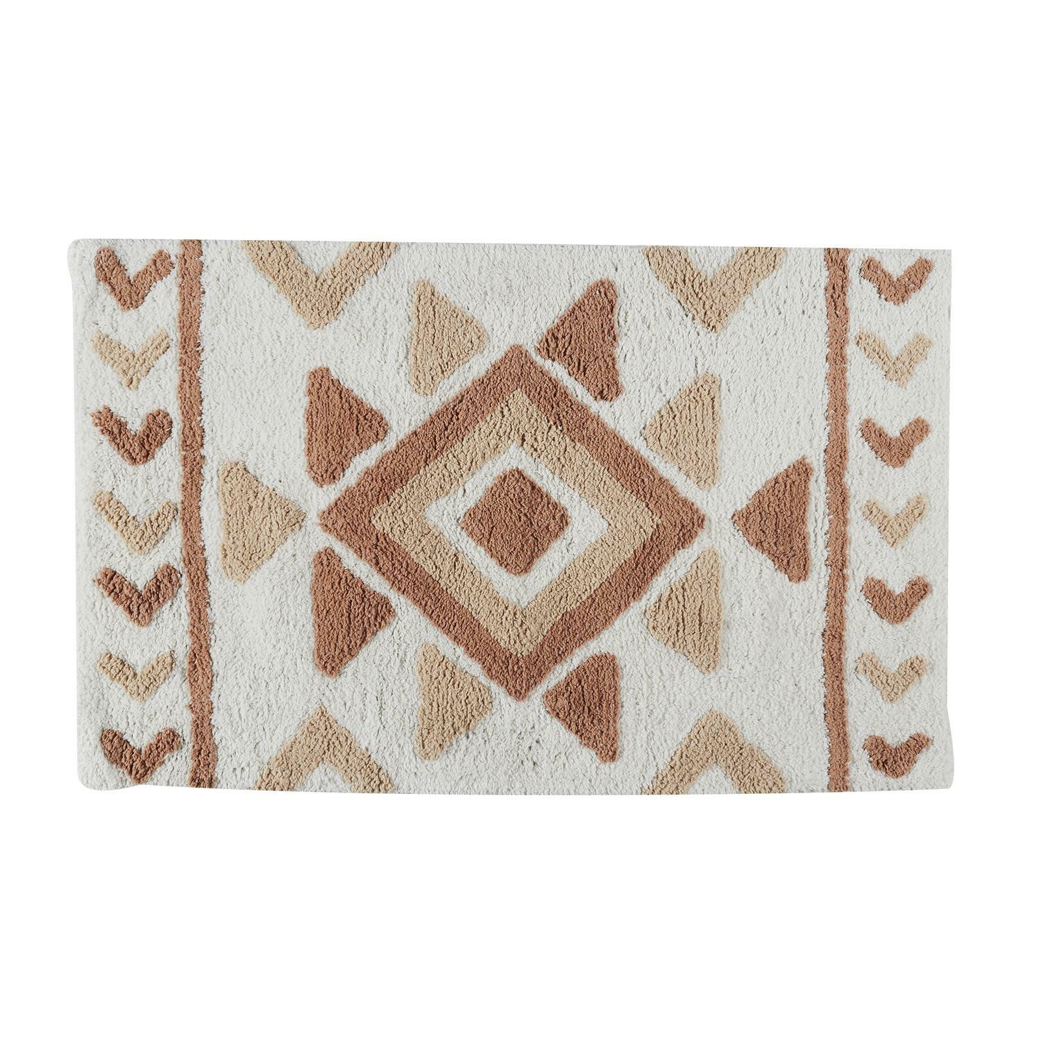 Dywanik Boho Aztec 80x50 cm Beżowy Geometryczny