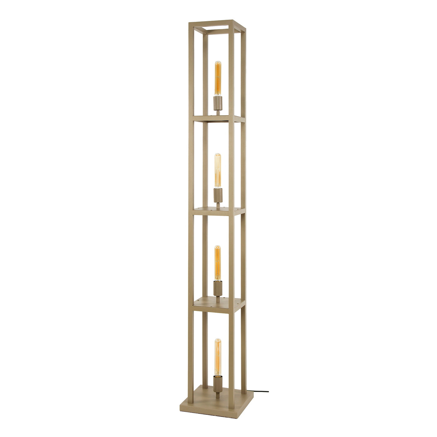 Giga Meubel Vloerlamp Quadra - Beige - 4-Lichts - 25x25x163cm