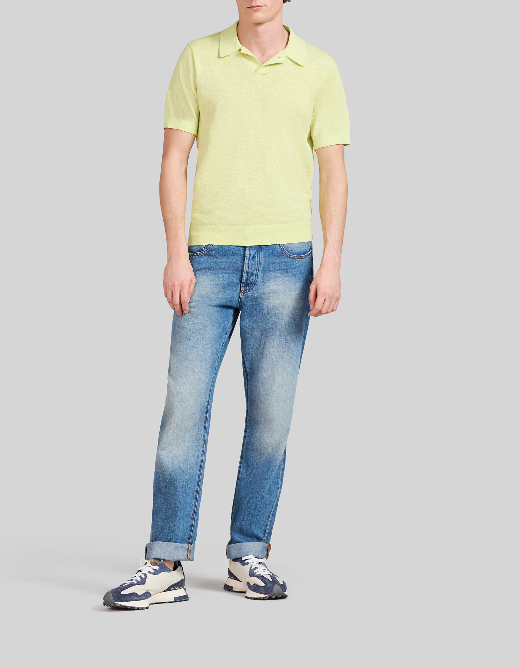 Polo ciel tricot léger Homme