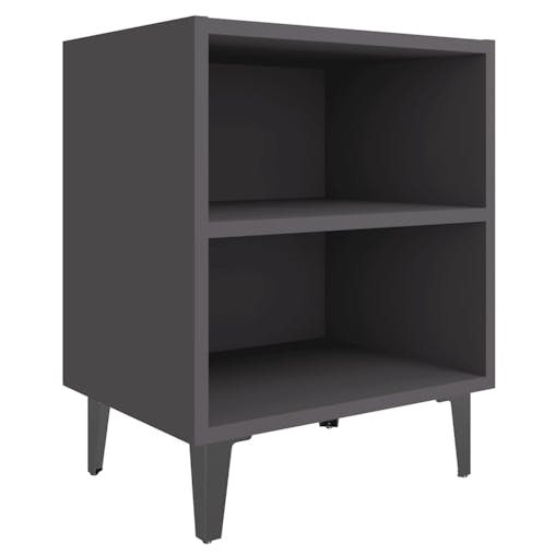 NNEVL Bed Cabinets with Metal Legs 2 pcs Grey 40x30x50 cm