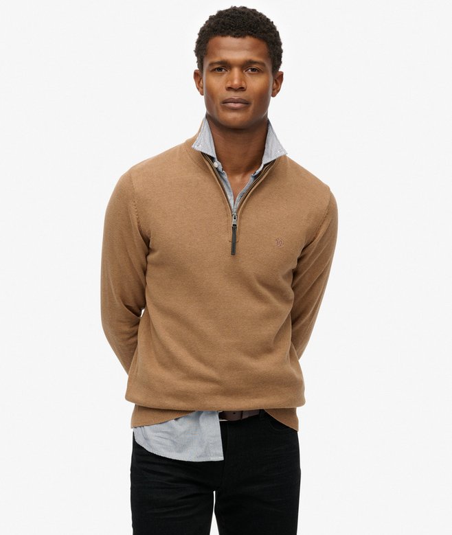 Essentials Cotton Half Zip Jumper