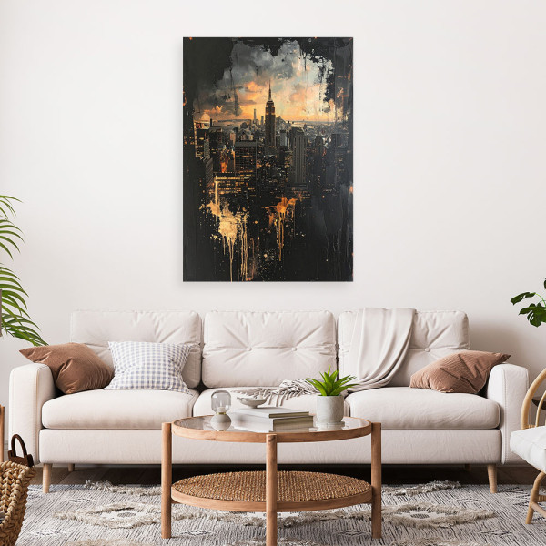 Obraz do salonu biura, Nowy Jork Skyline miasto w stylu retro 20x30