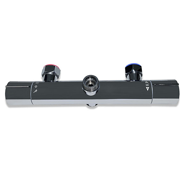 AICA colonne de douche thermostatique en laiton, douche de tête carrée, 3 jets