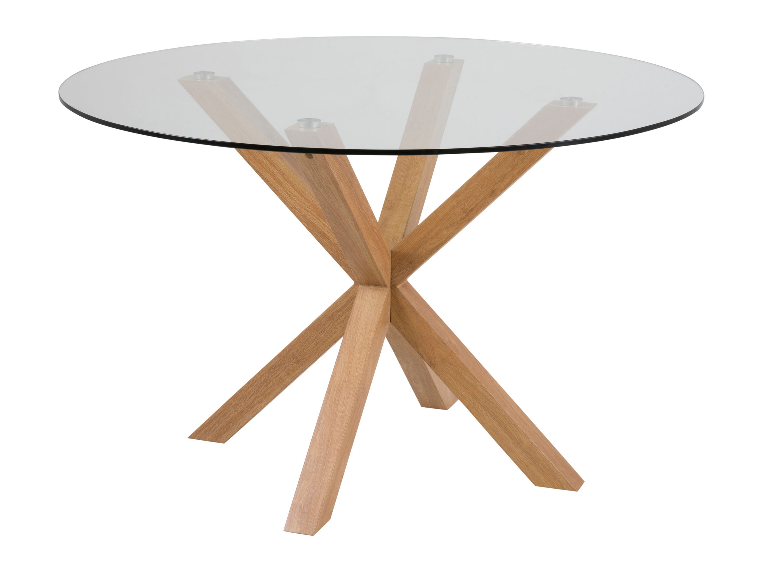 Stół okrągły Legno 119 cm ze szklanym blatem