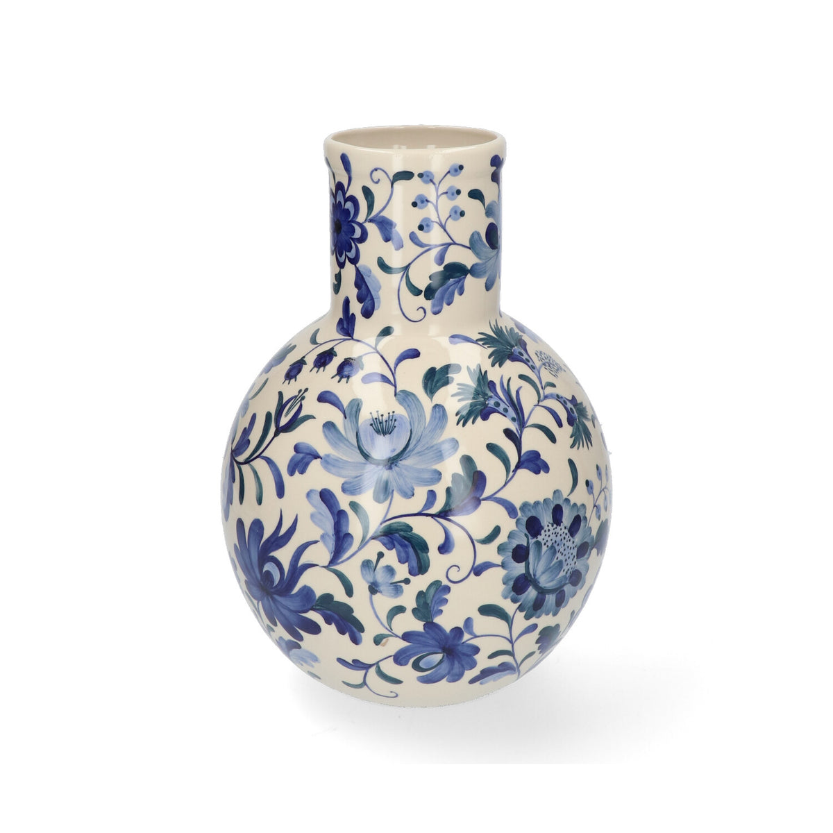 Return to Sender Vaas 30 cm Bed of Flowers Blue handgeschilderd ronde vorm