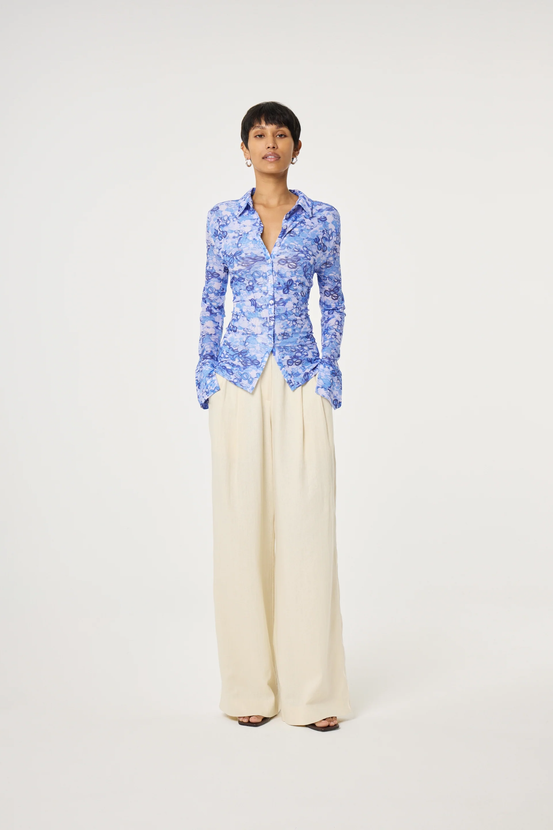 Kevis Blouse | Blue/Cosy White