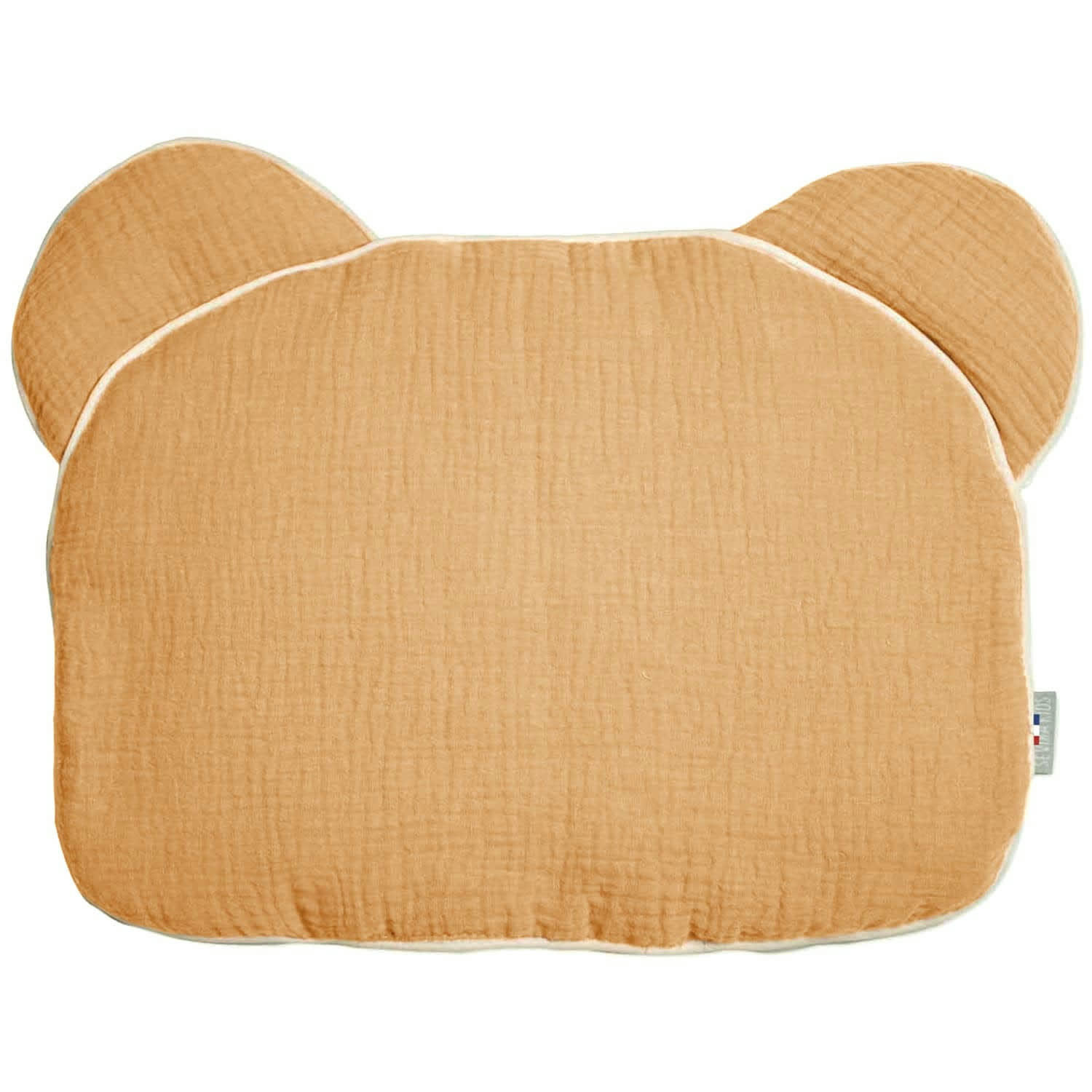 JEANNE - Oreiller extra plat ourson en gaze de coton