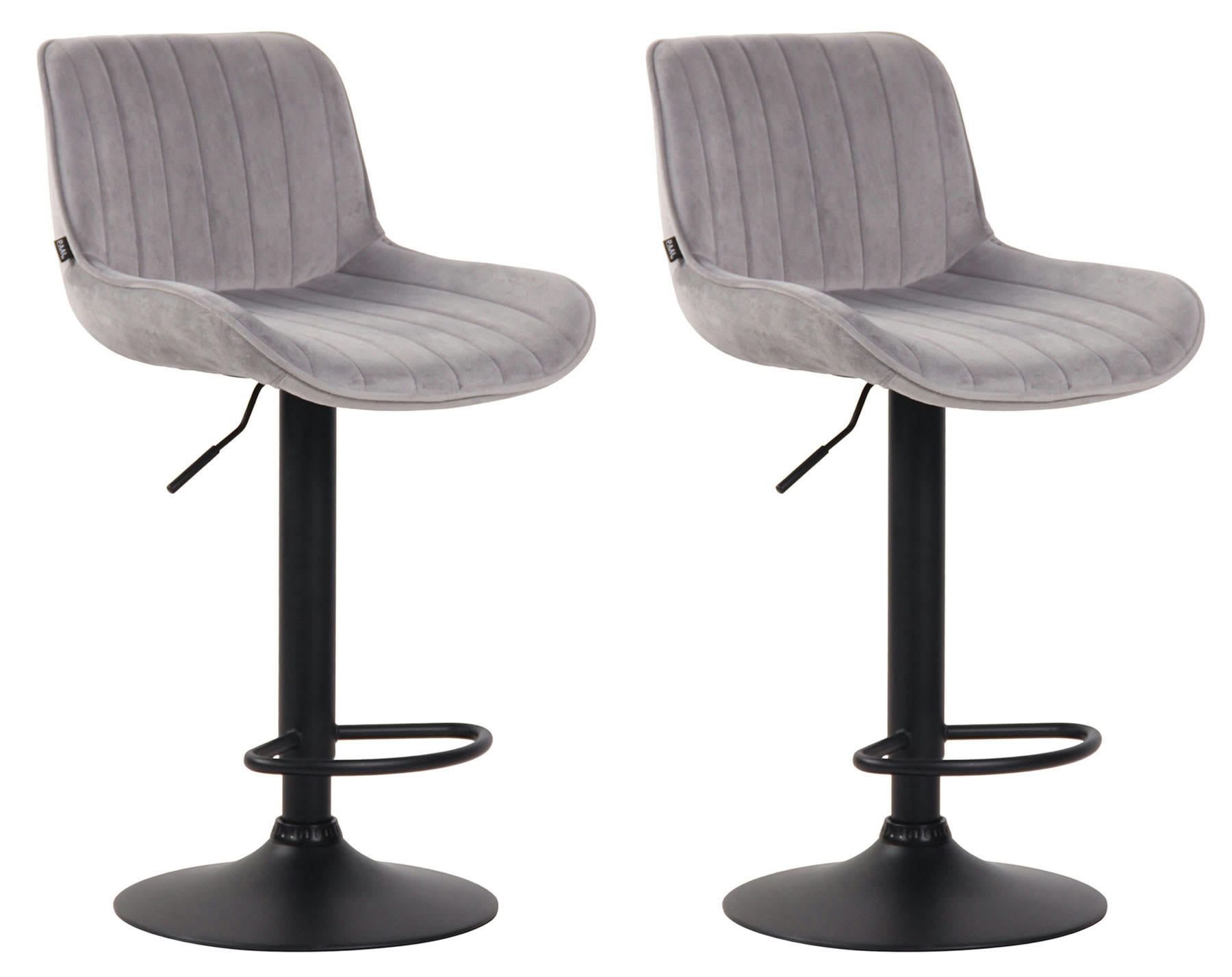 LENTINI - Lot de 2 tabourets de bar réglables en velours Gris