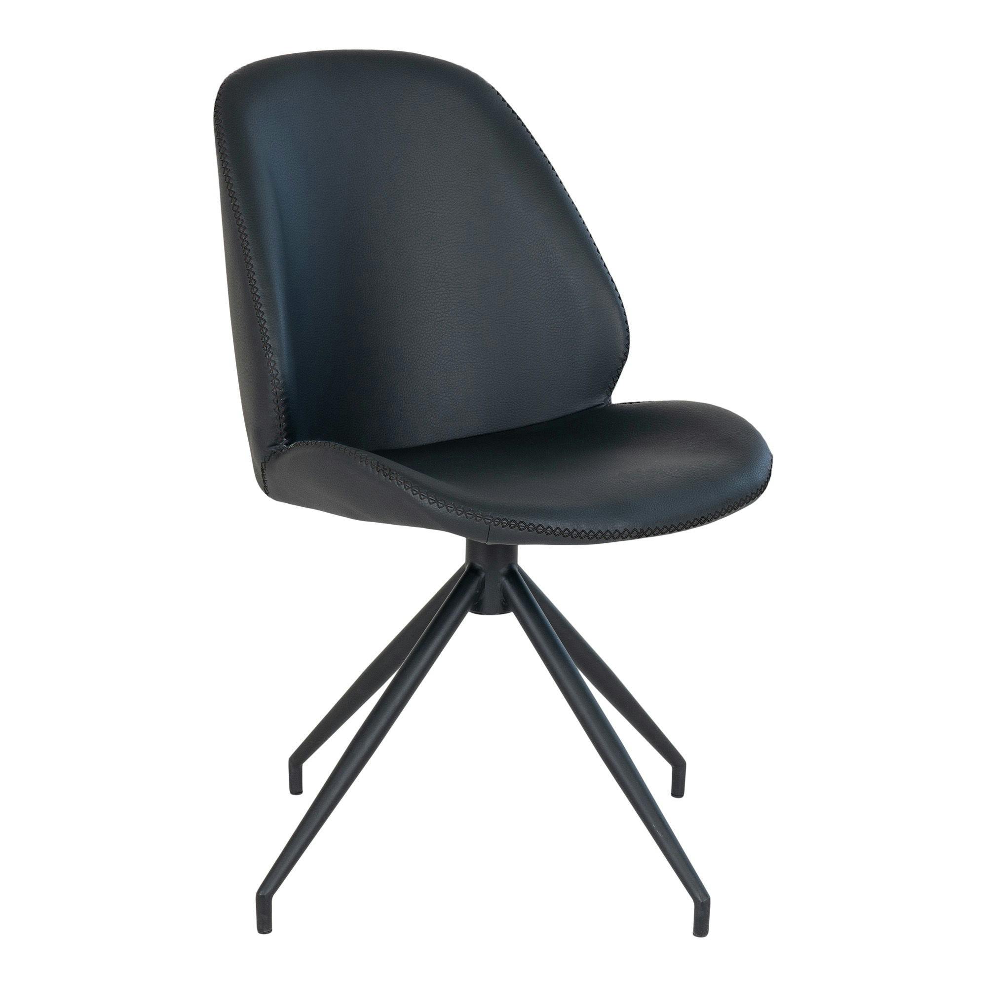 Chaise pivotante noire avec surpiqure décorative (lot de 2) BERLIN