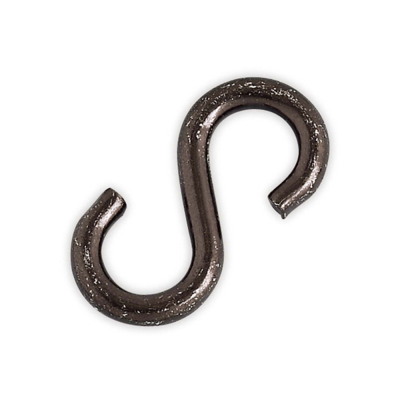 Crochet S ouvert en acier zingué noir Ø 3 mm 10 pièces CHAPUIS