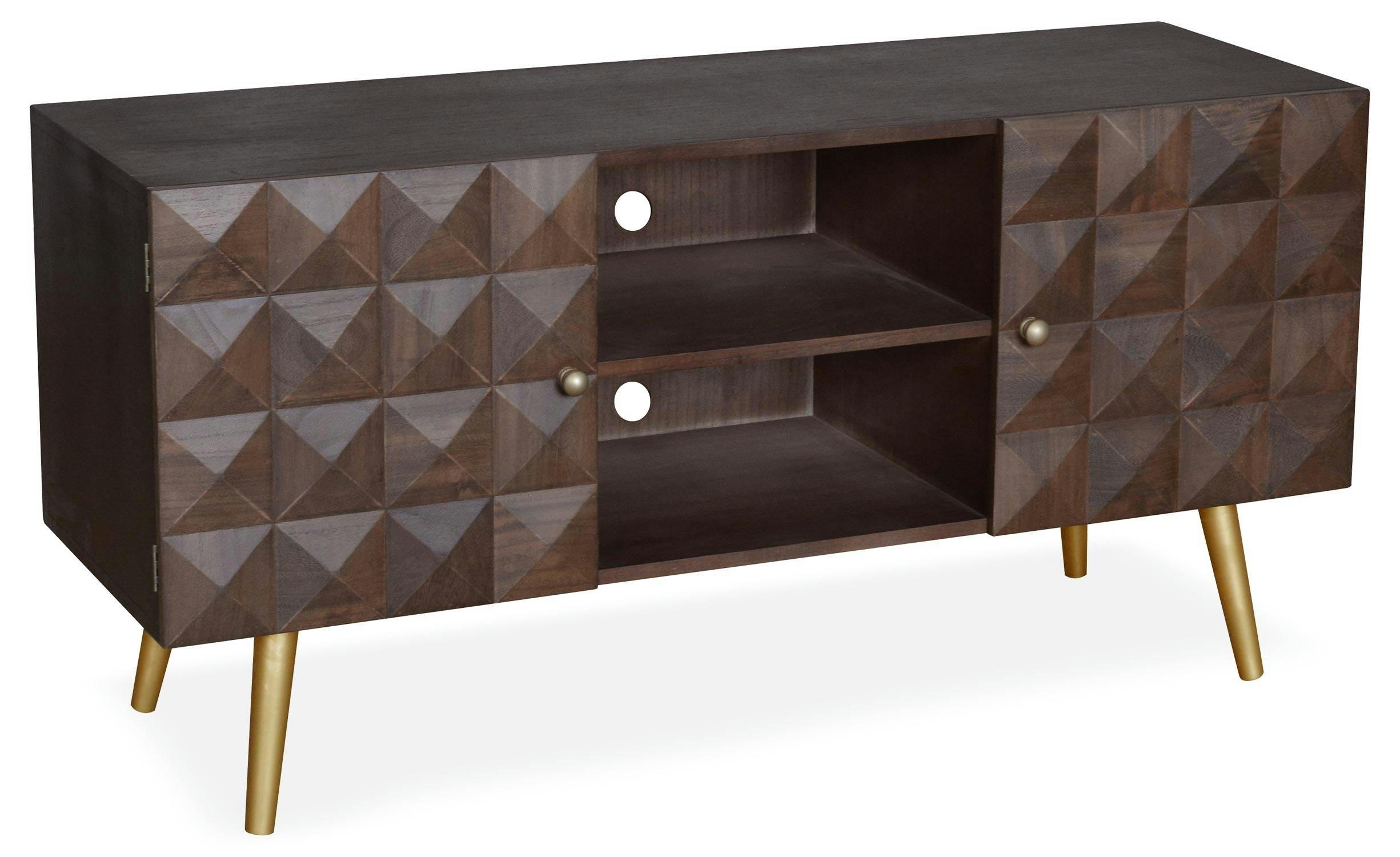 SIXTY - Meuble tv en bois marron foncé