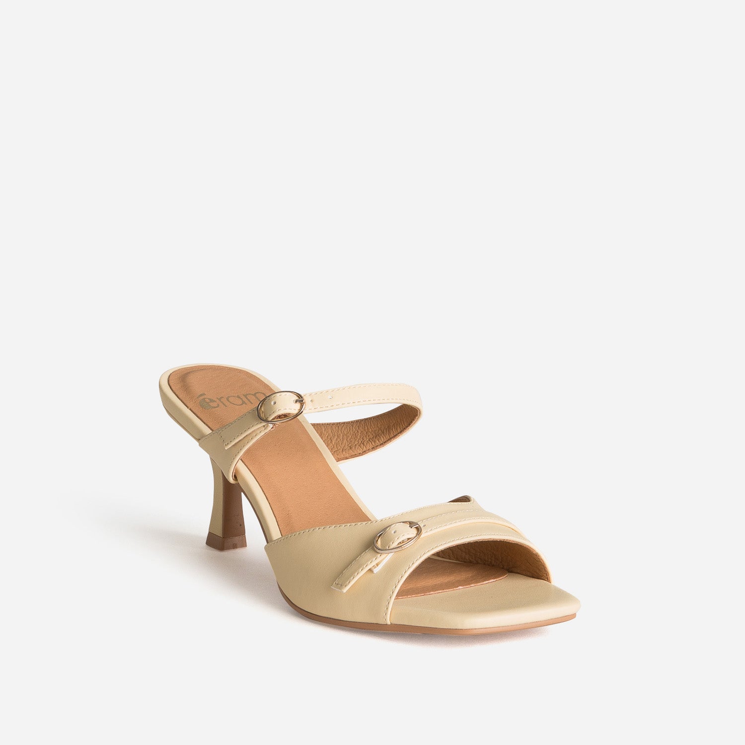 Mule jaune kitten-heel