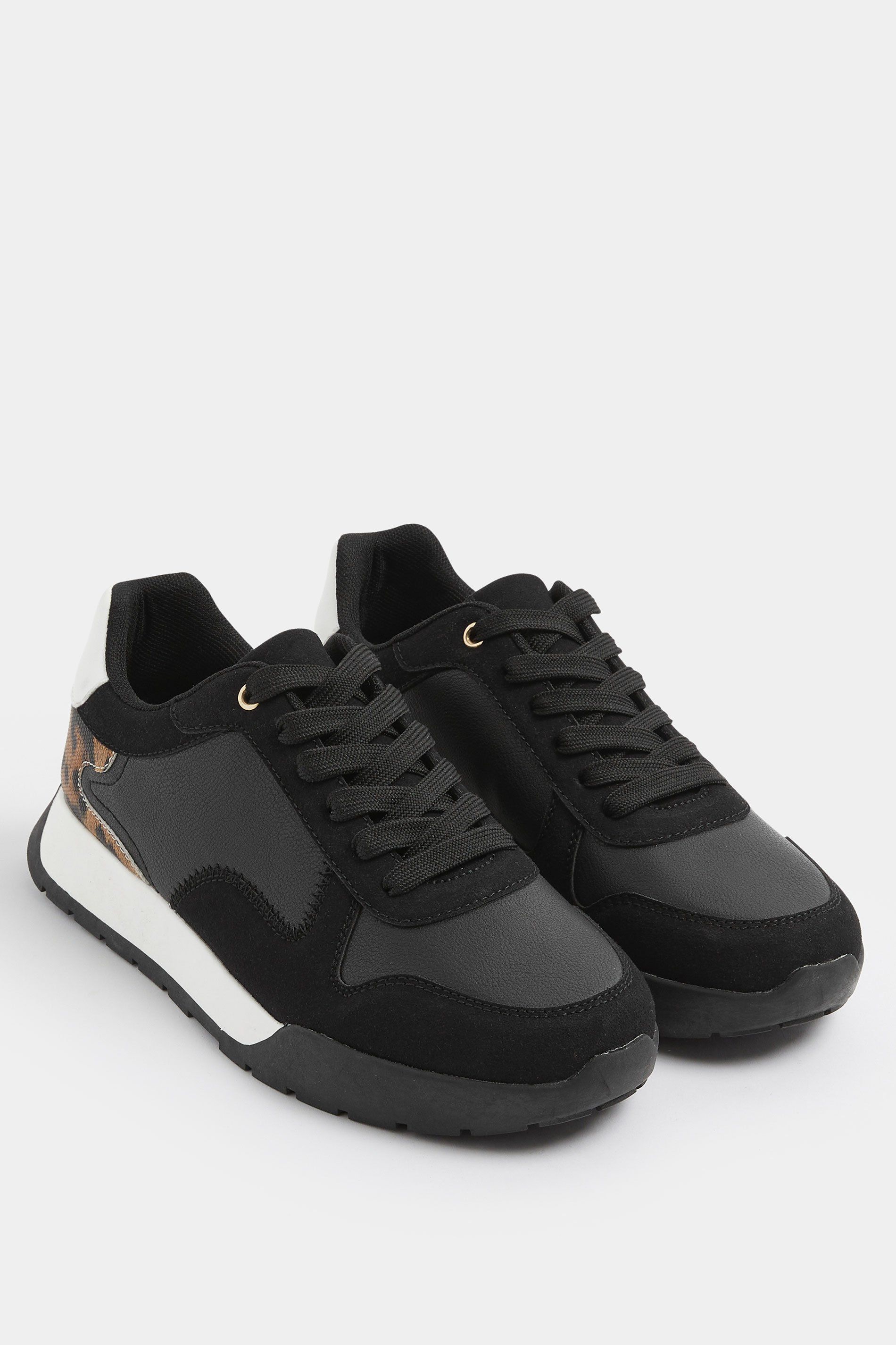 Yours Leopard Print Runner Trainers In Extra Wide EEE Fit