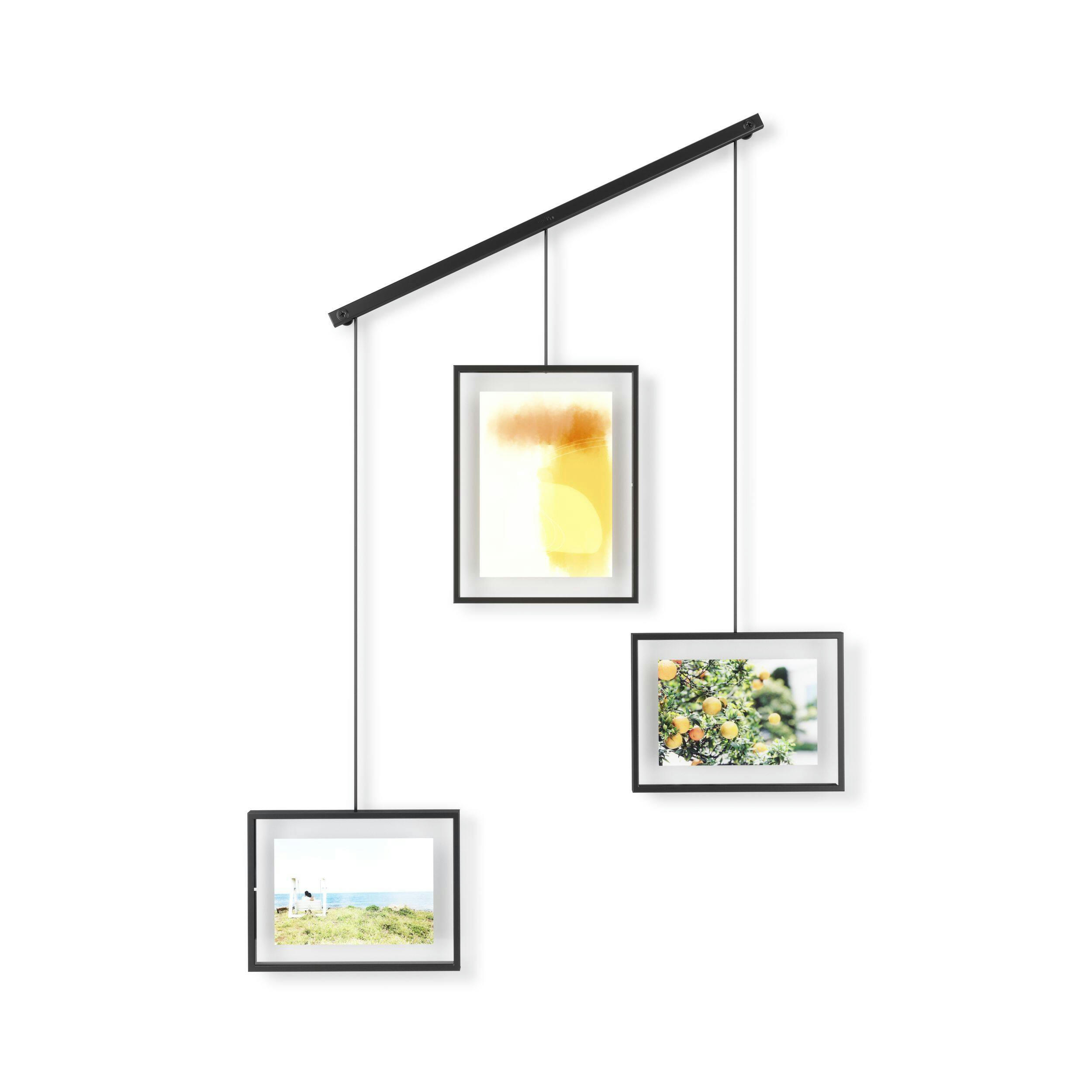 Umbra Exhibit 3-Image Hanging Photo Display Frame, Black, 26.3 x 18 x 1-in