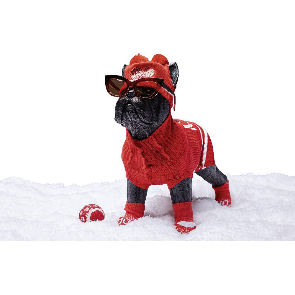 Bonnet de No&euml;l pour chien rouge à sequin
