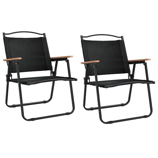 NNEVL Camping Chairs 2 pcs Black 54x55x78 cm Oxford Fabric