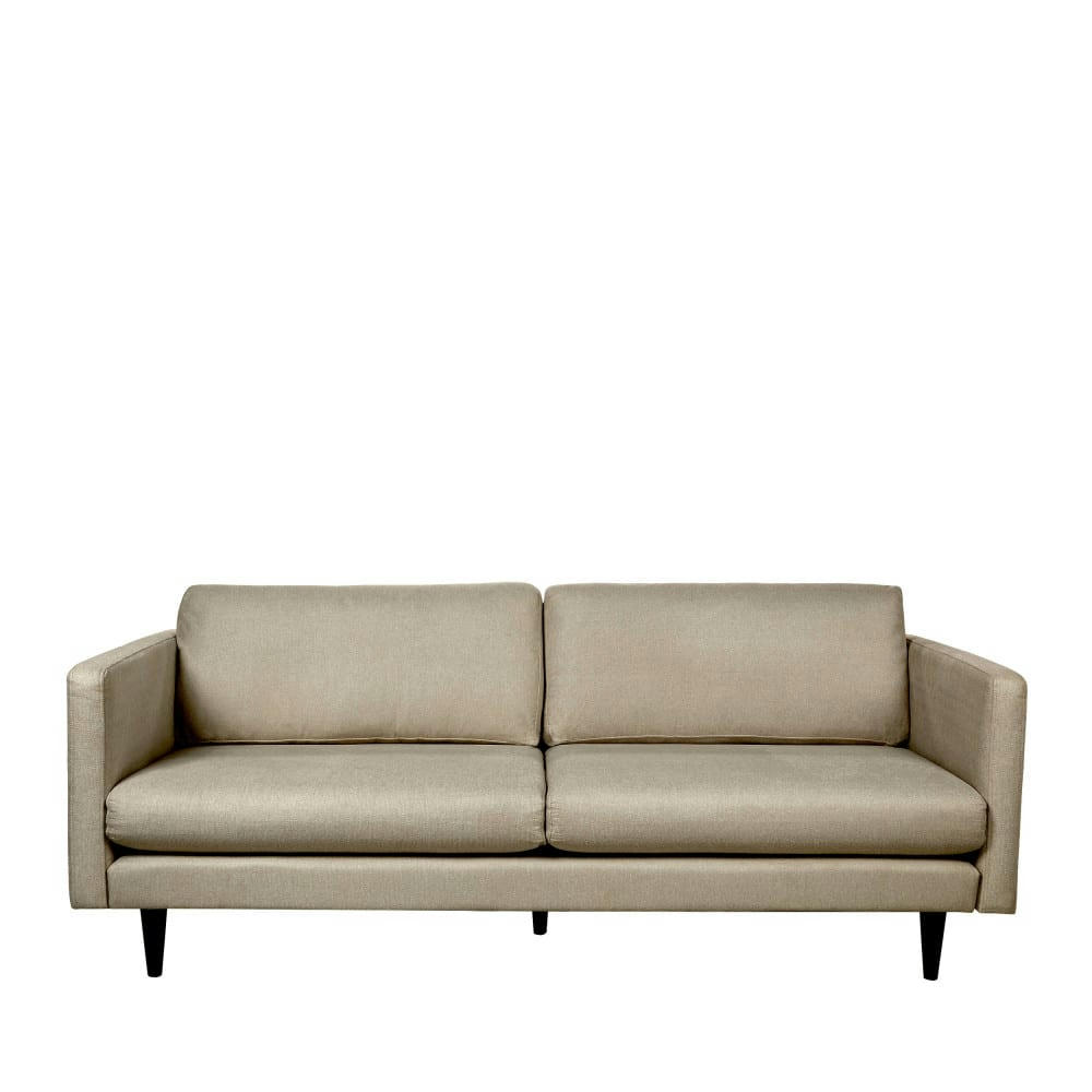 ROMIE - Canapé 3 places en tissu taupe