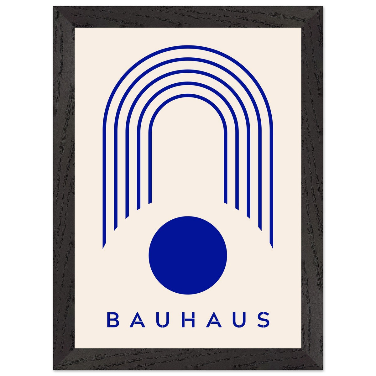 Artfulprints Poster met Lijst Bauhaus - Blue arches  - A4 21x29.7 cm - Blauw