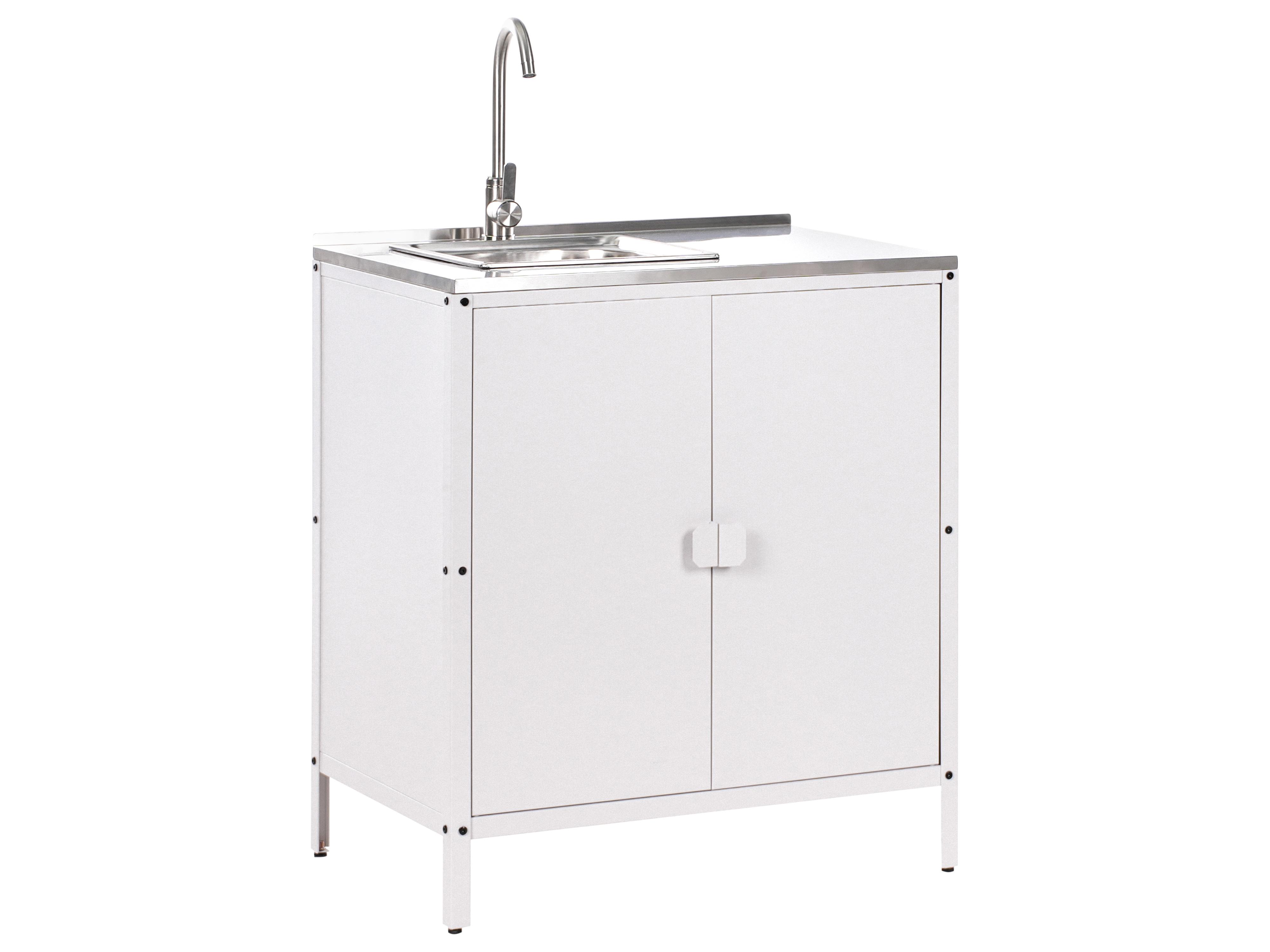 Outdoor Kitchen Cabinet with Sink VILAMA White