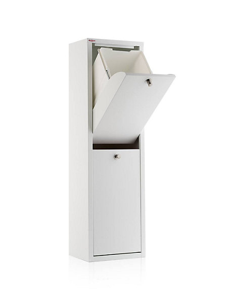 Meuble de tri LUA, 2 compartiments (40 L), blanc, design compact et fonctionnel