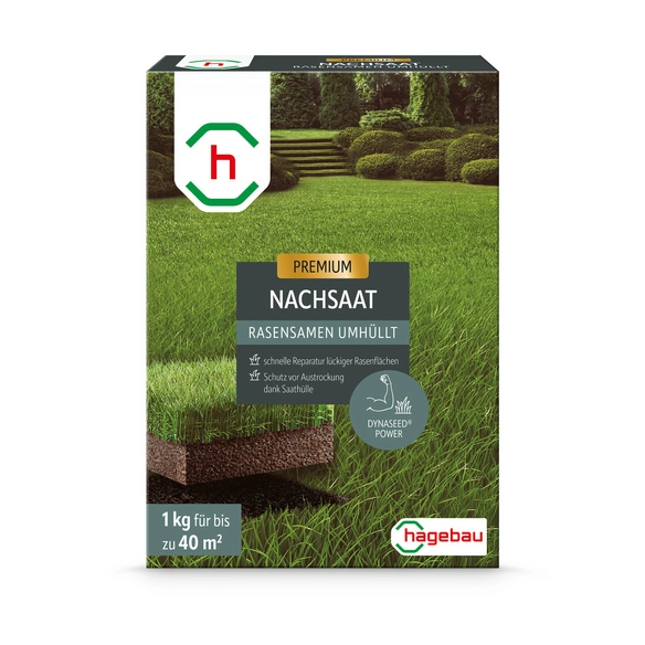 Rasen, Rasensamen Nachsaatrasen umhüllt 1,0Kg Karton für 40 m2