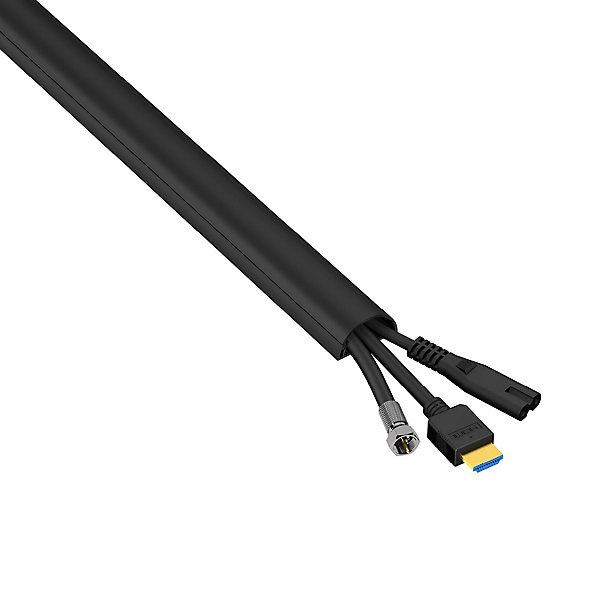 Goulotte décorative demi-ronde noire auto-adhésive D-Line 30x15mm, 2m