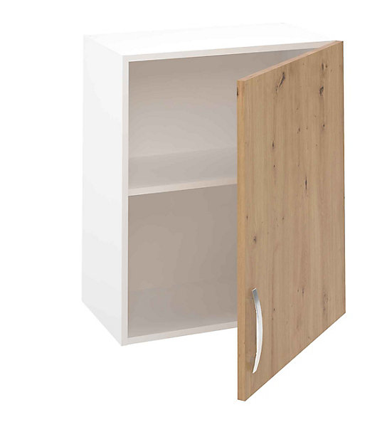 Meuble haut de cuisine avec 1 porte coloris Chêne Albar- Hauteur 70 x Longueur 60 x profondeur 35 cm