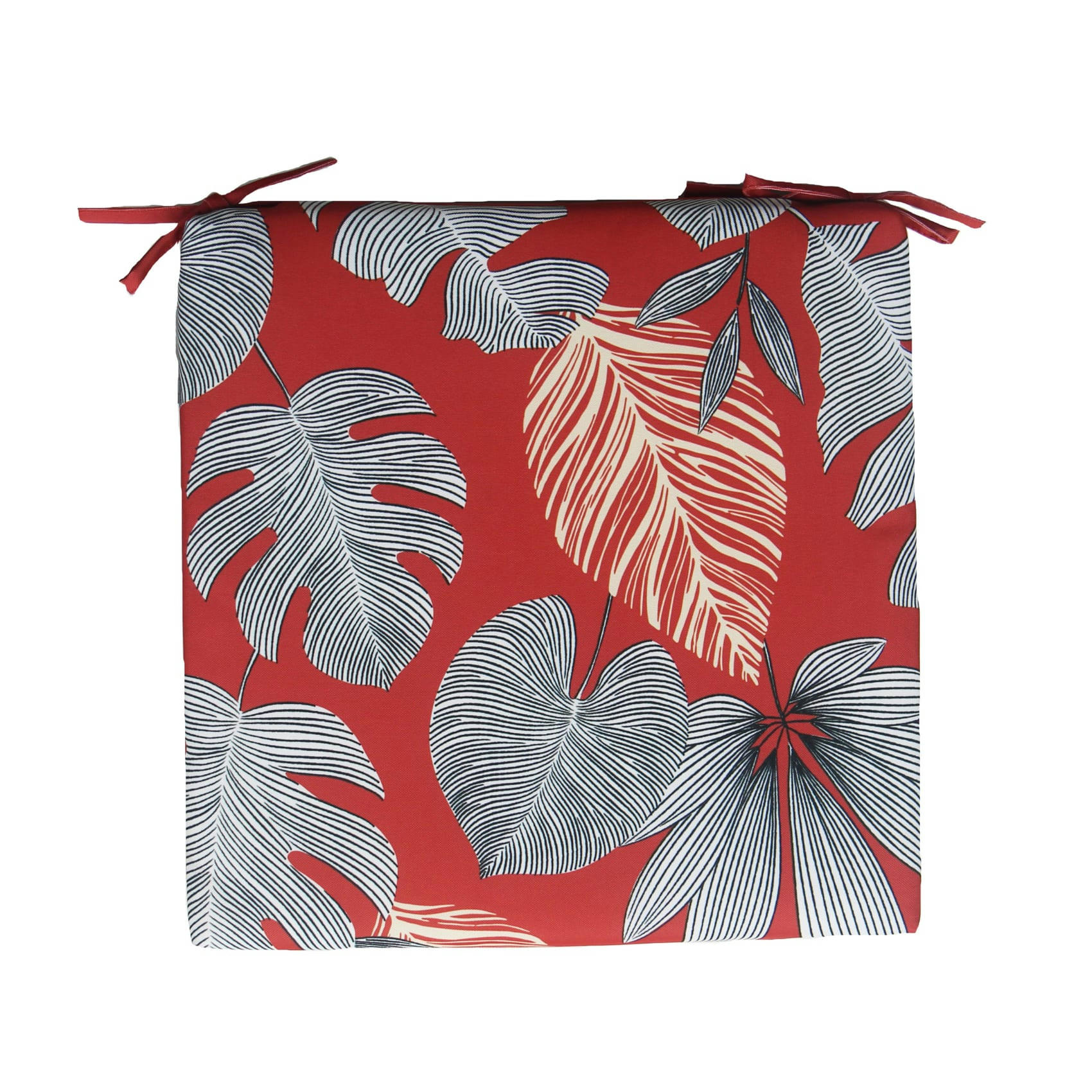 TROPICAL - Galette extérieur en fibre synthétique orange 40x40