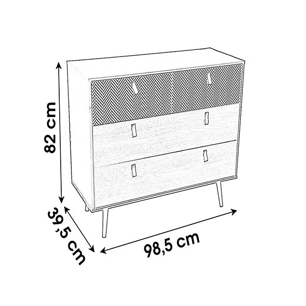Commode contemporaine effet bois Chelsea