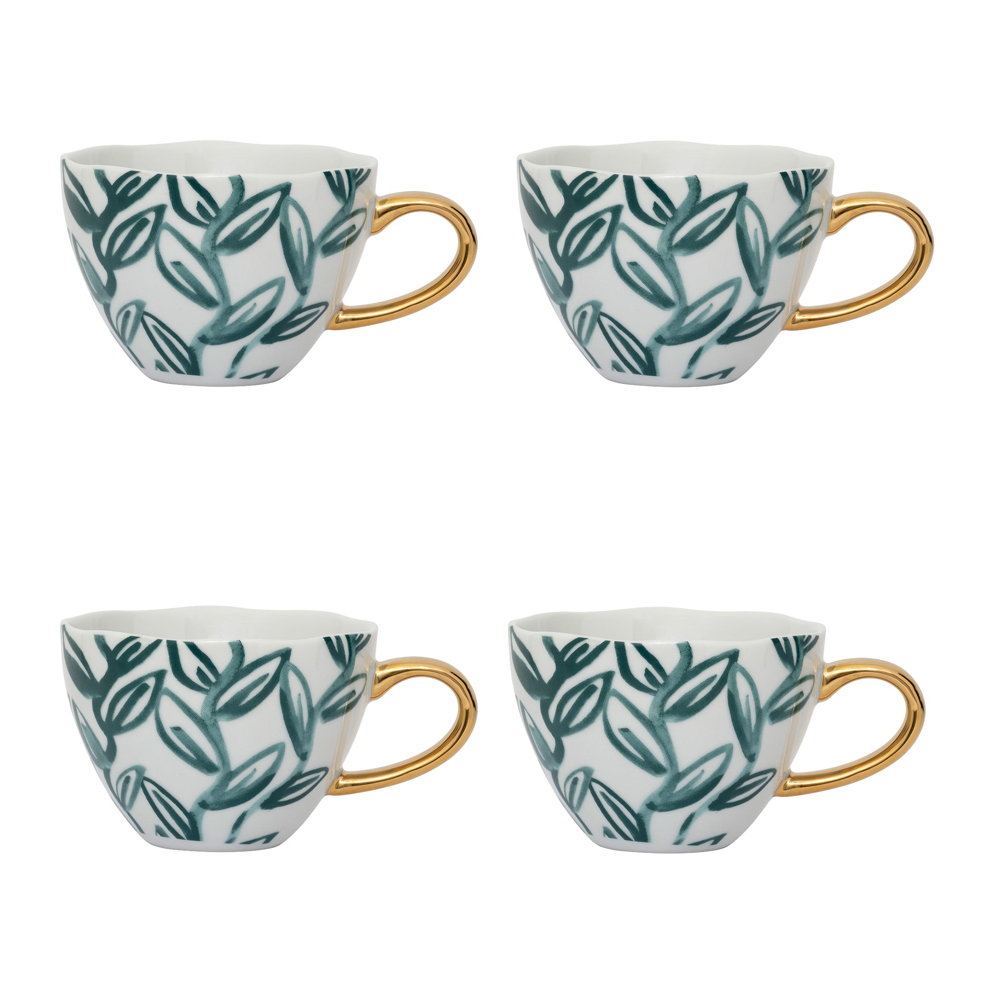 Urban Nature Culture Good Morning Cappuccino / Theekop - Leaves Aqua -