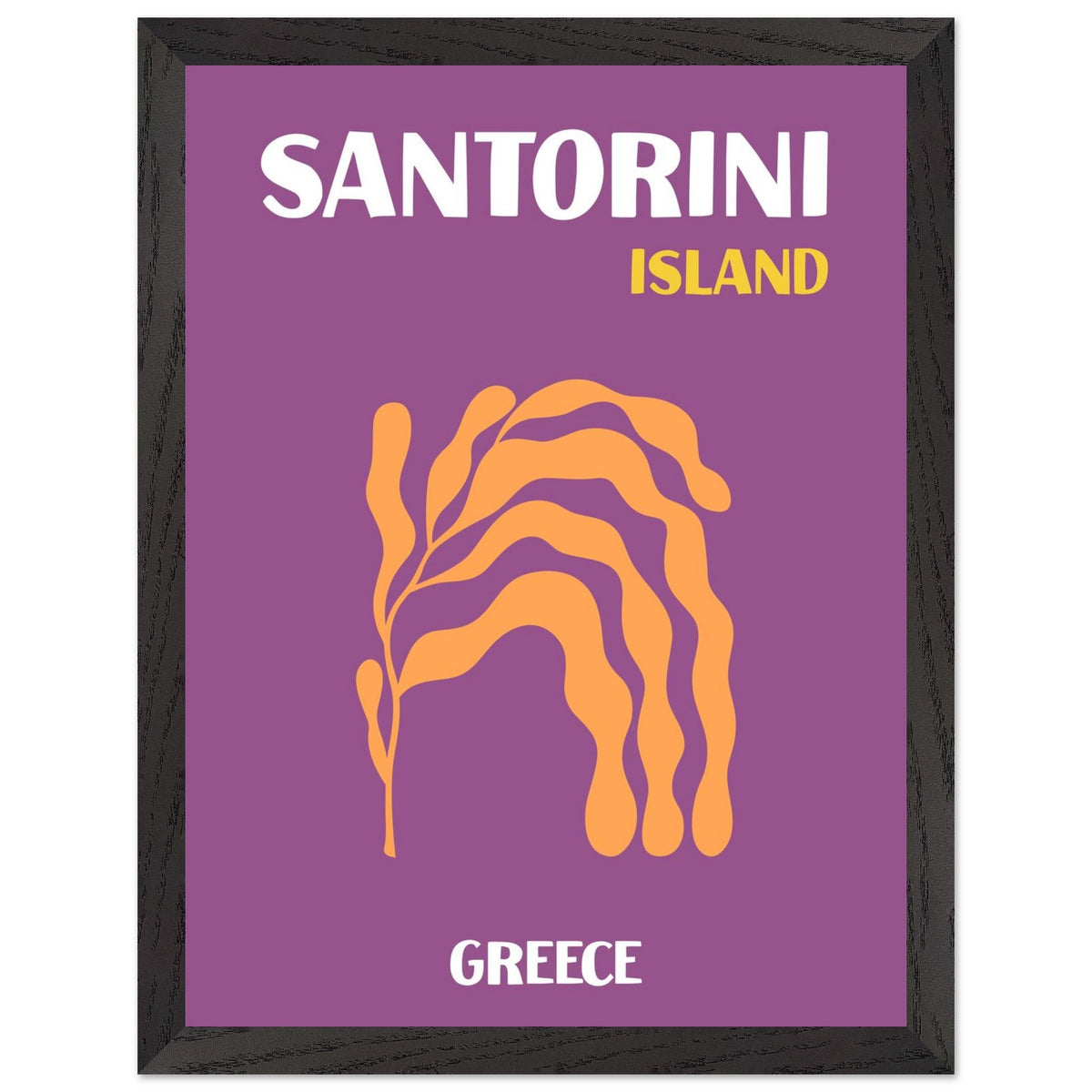 Artfulprints Poster met Lijst Griekenland - Santorini  - 30x40 cm - Paars