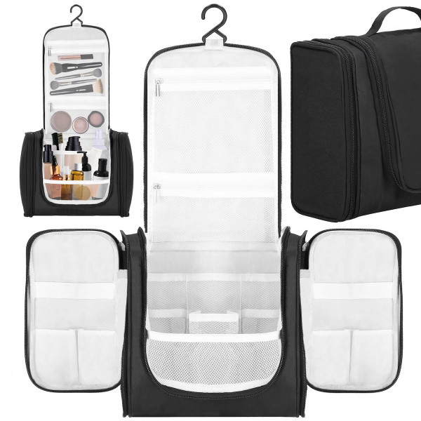 Kosmetyczka organizer podróżny 24x21x10cm 13 przegród czarny