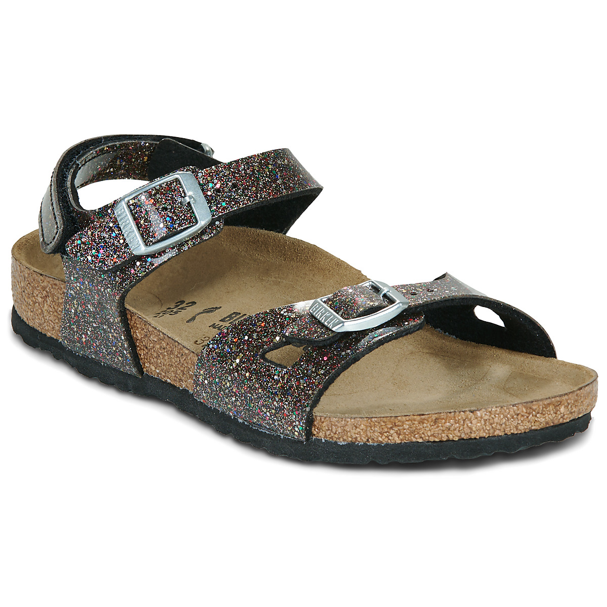 BIRKENSTOCK - Rio AS Kids - White /  black / Cosmic / Sparkle