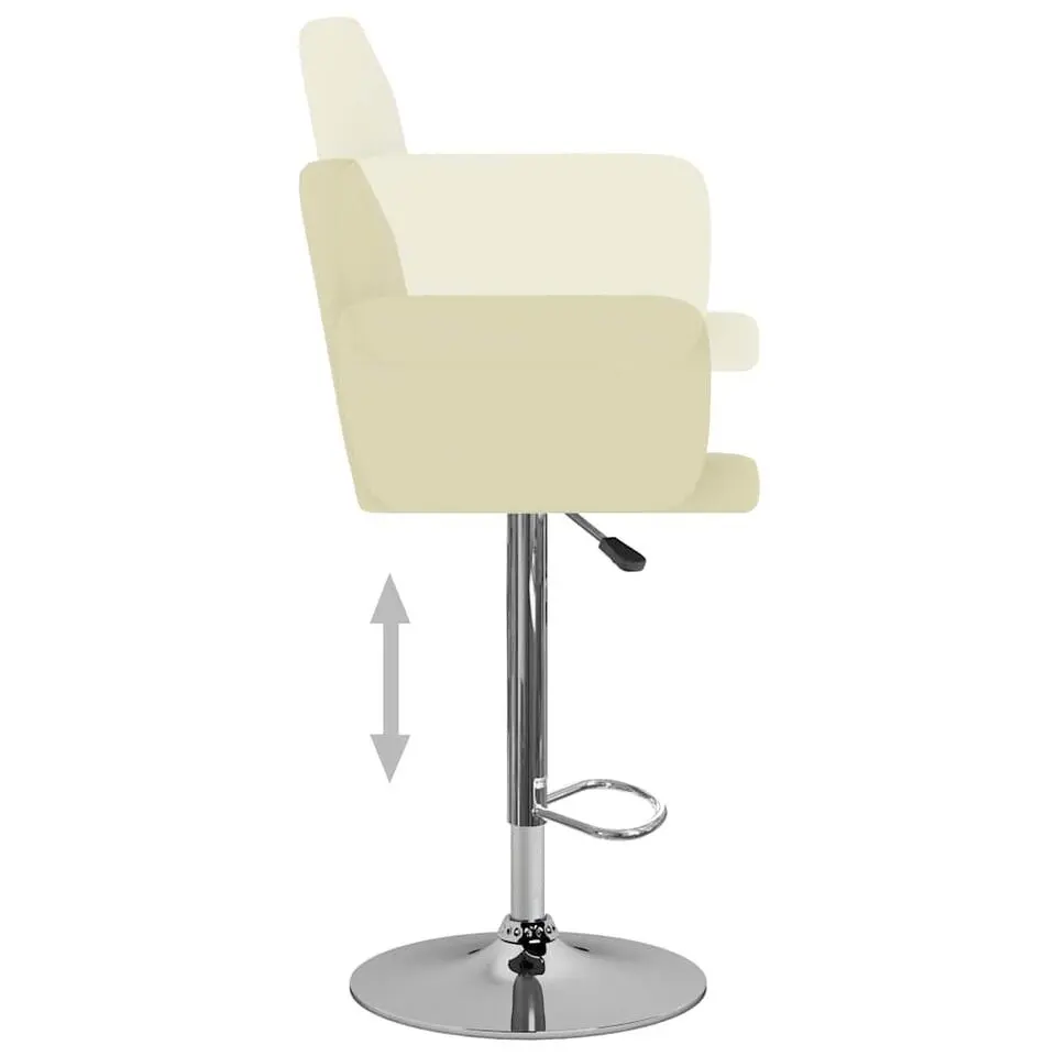 vidaXL 360° draaibare Barstoelen met armleuningen - Cr&egrave;me - Kunstleer - 2 St.