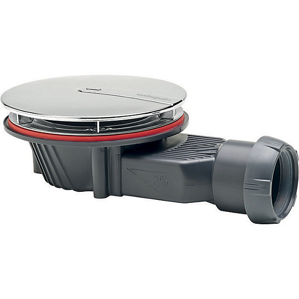 Bonde de douche - Slim   - Wirquin - Extra-plat - Receveur Diamètre 90 mm - Sortie Diamètre 40 mm - Dôme ABS chromé