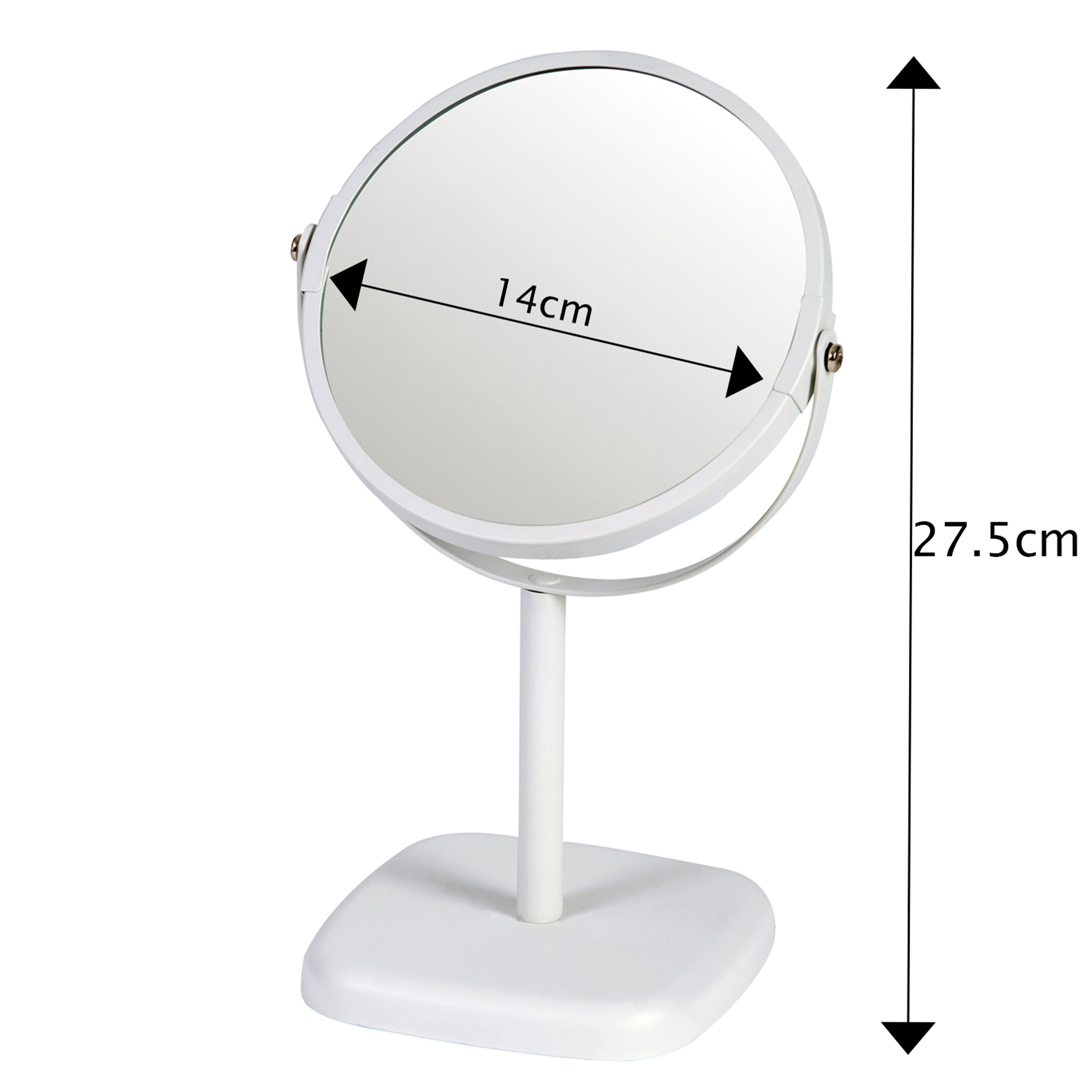 Showerdrape Capri Collection White 2x Magnifying Round Compact Vanity Mirror