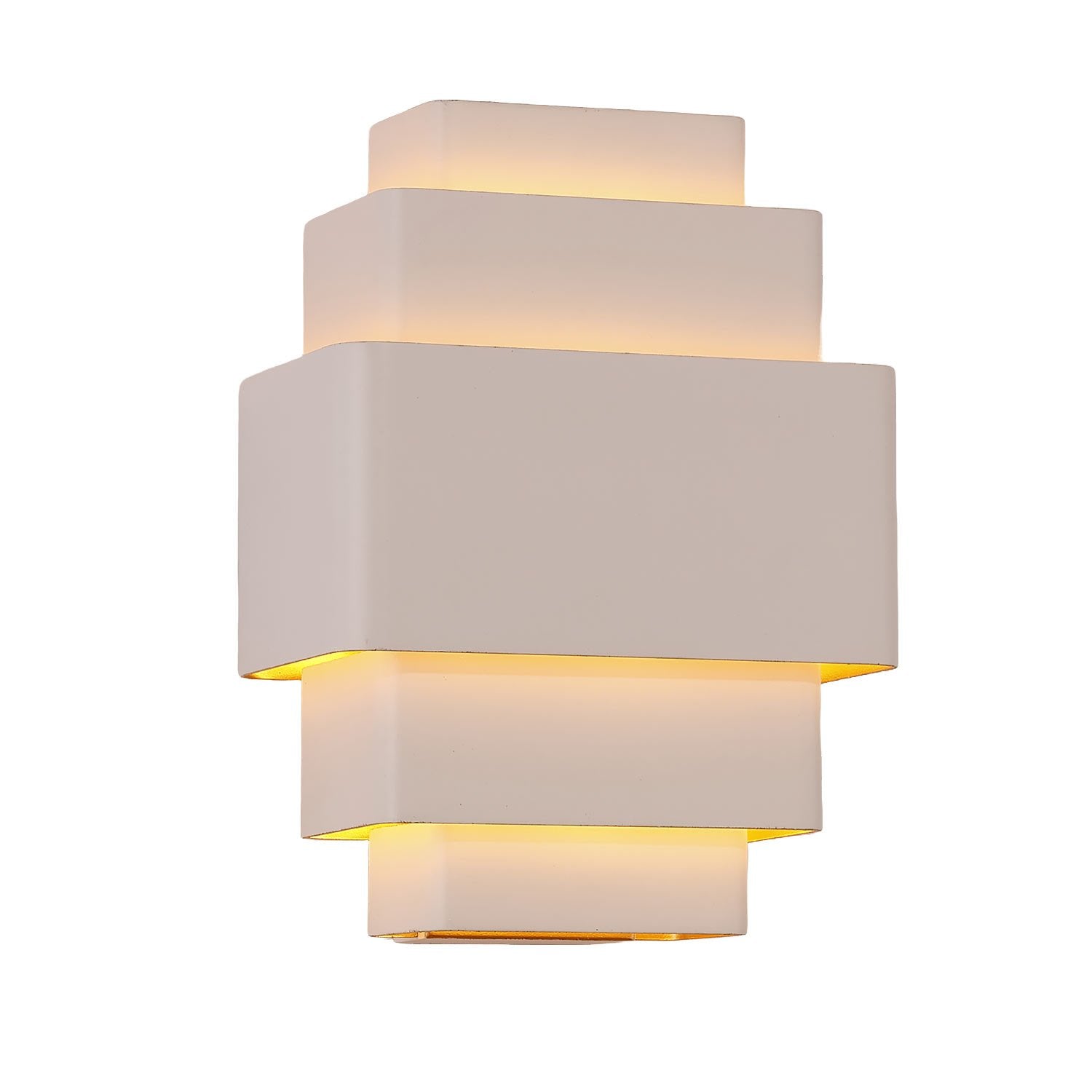 Artdelight wandlamp Layers - 3 lichts - 12 x 28  cm - wit goud