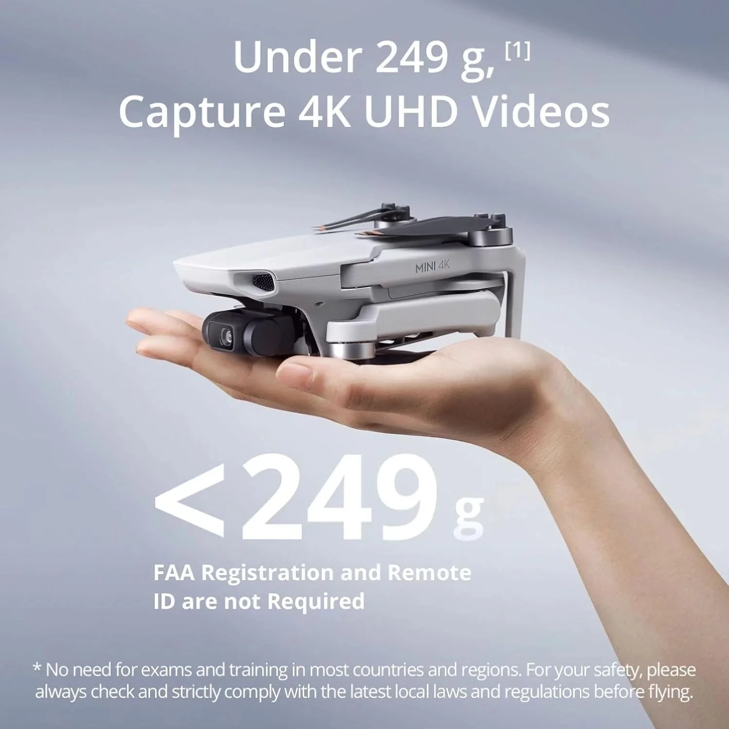 DJI Mini 4K, Drone with 4K UHD Camera for Adults, Under 249 g, 3-Axis Gimbal Stabilization, 10km Video Transmission, Auto Return, Wind Resistance, 1 Battery for 31-Min Max Flight Time, Intelligent Flight(Mini 4K (31-min))