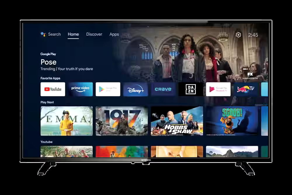 Skyworth 40-in 40E10 LED Android 11 Smart TV w/ Wi-Fi, Google Assistant, Full HD & HDMI Input