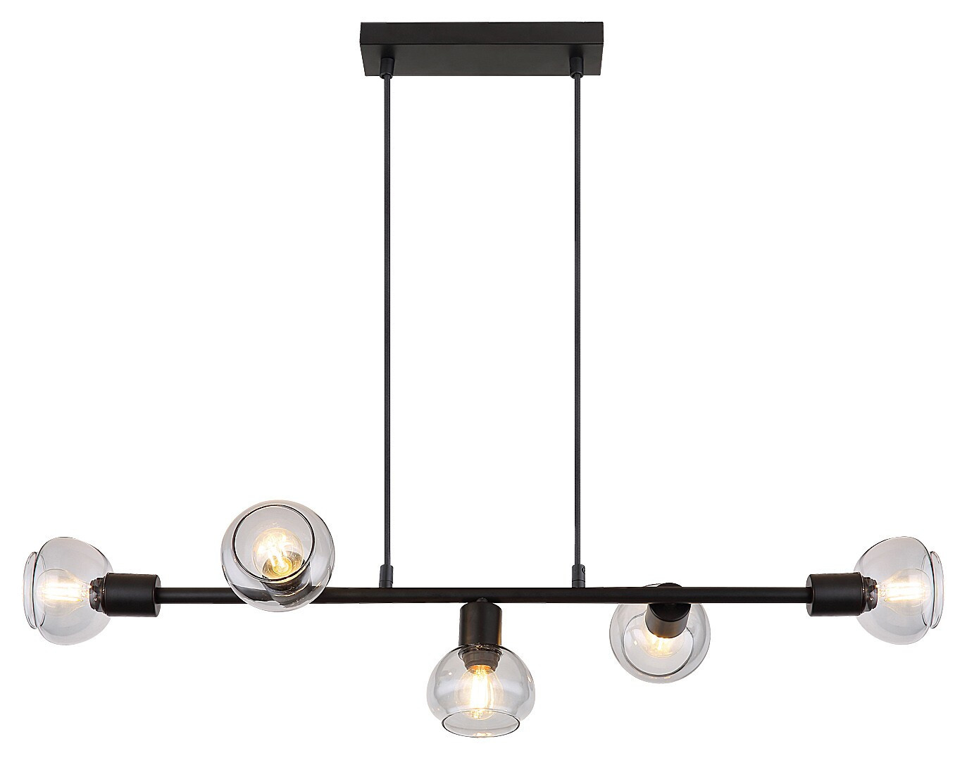 Lampa wisząca czarna-szkło dymne Sullivan 5xE14x40W Rabalux