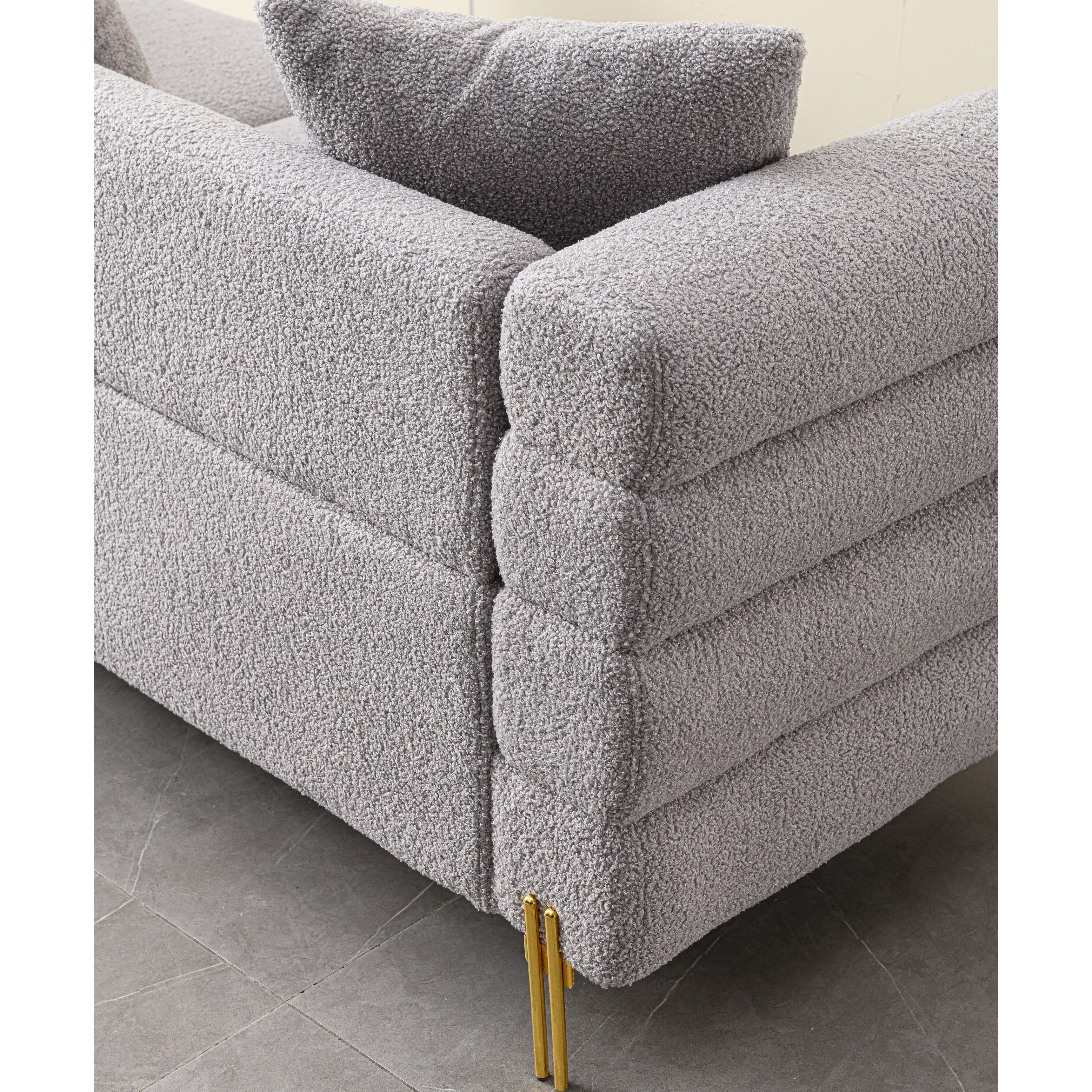 Luxurious And Comfortable Upholstered Sofa With Legs And Pillows