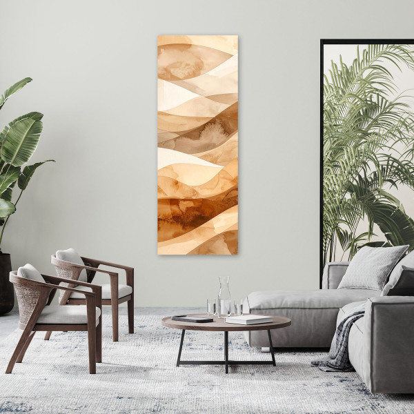 Obraz do salonu sypialni biura loftu, Abstrakcyjne fale pastelowy 30x90