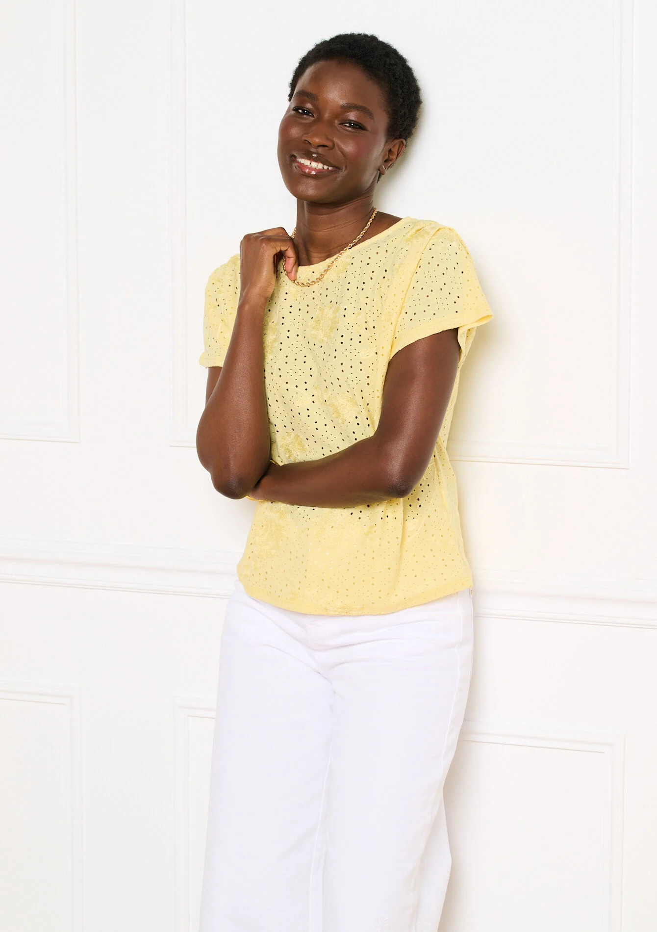 T-shirt met broderie