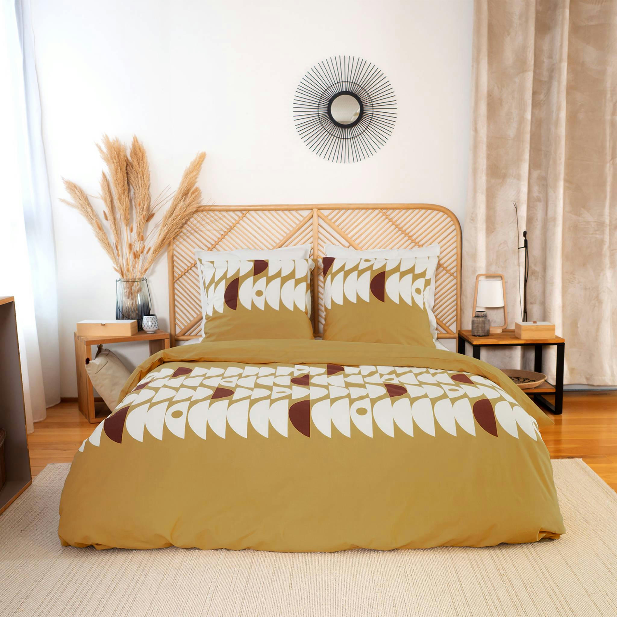 AURORE - Parure de lit réversible demi-lunes 240x220cm