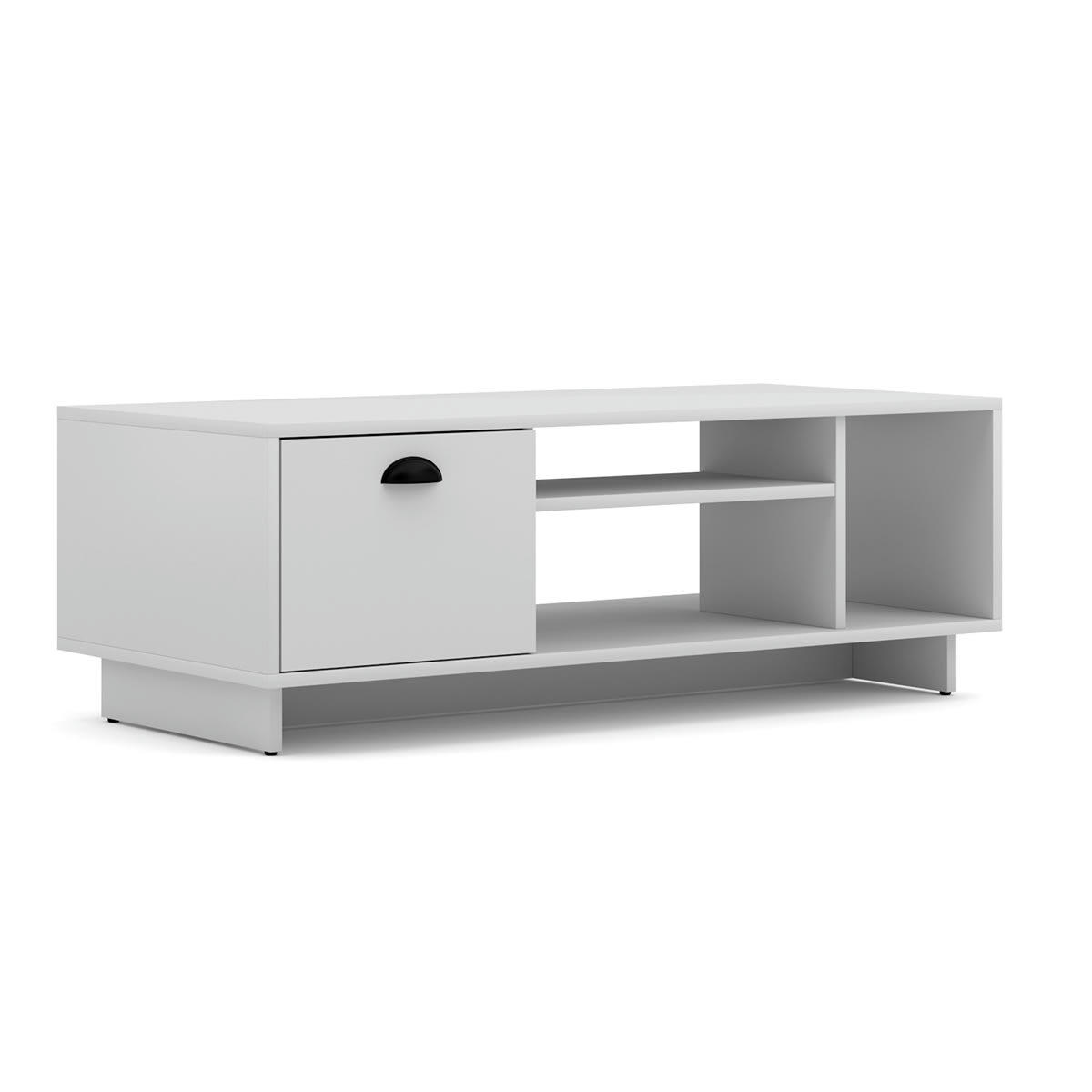 - Table basse 1 porte 3 niches blanc