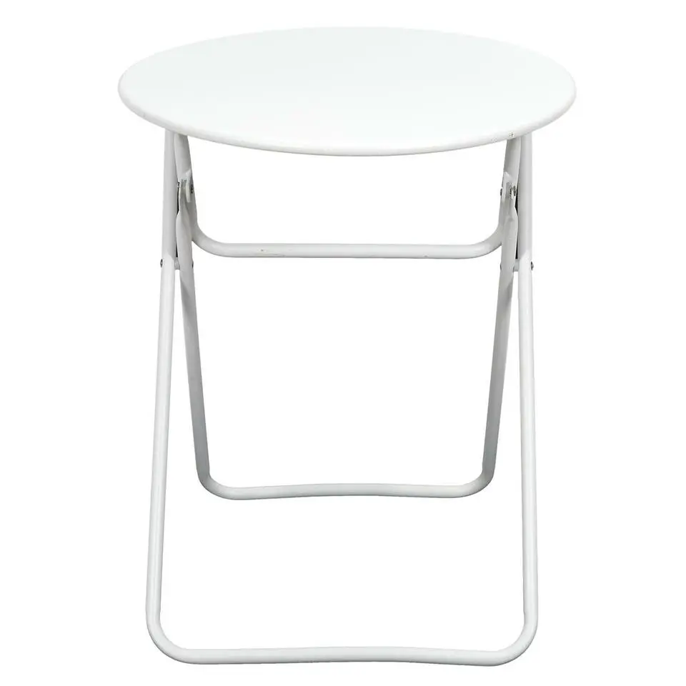 Home Deco Factory Bijzettafeltje - metaal - wit - 47 x 42 cm