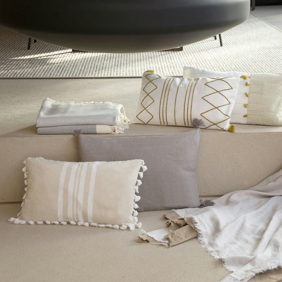 STOCKHOLM - Housse de coussin rectangle coton  60x40 taupe