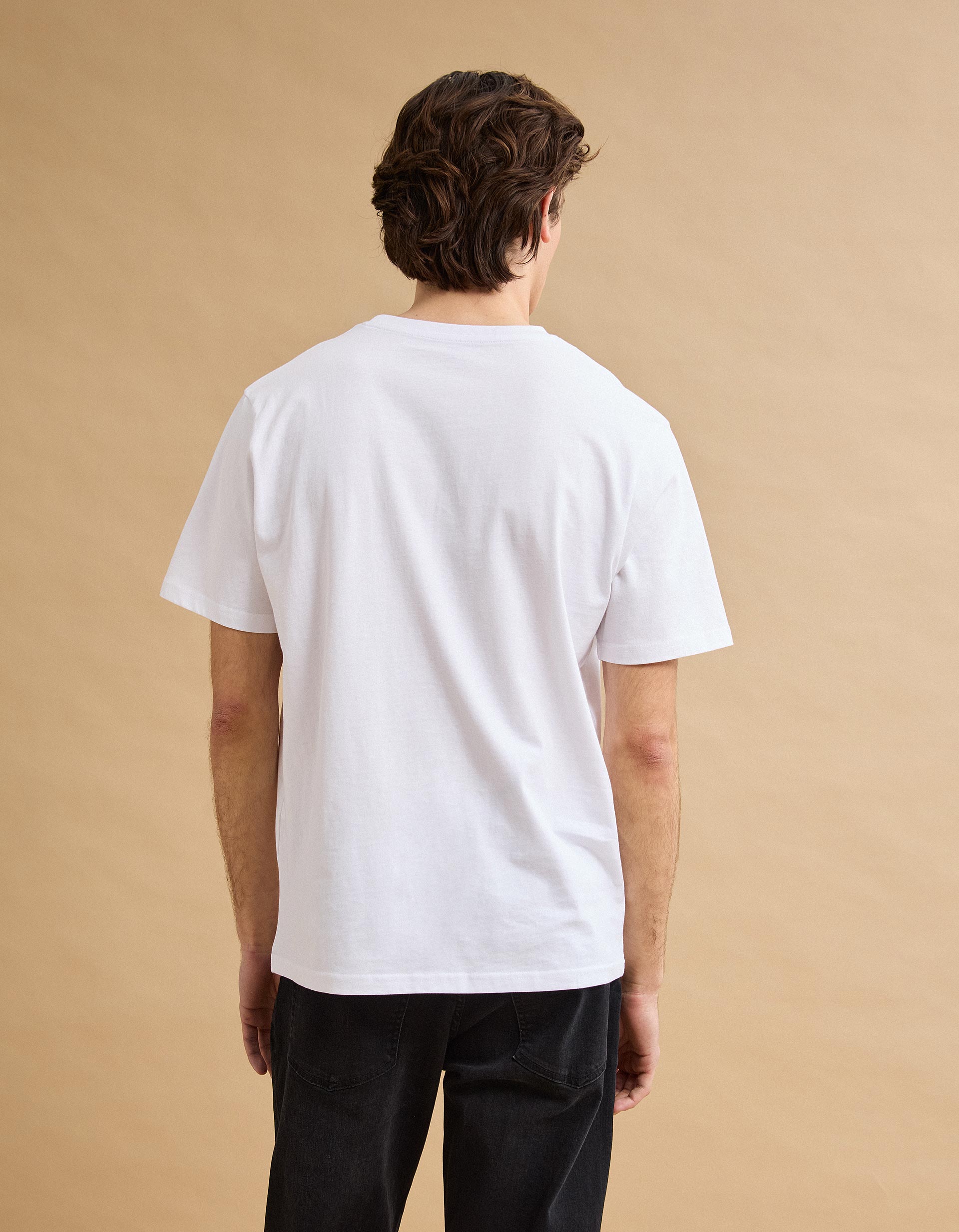 T-shirt Jersey Estampado, Homem, Branco