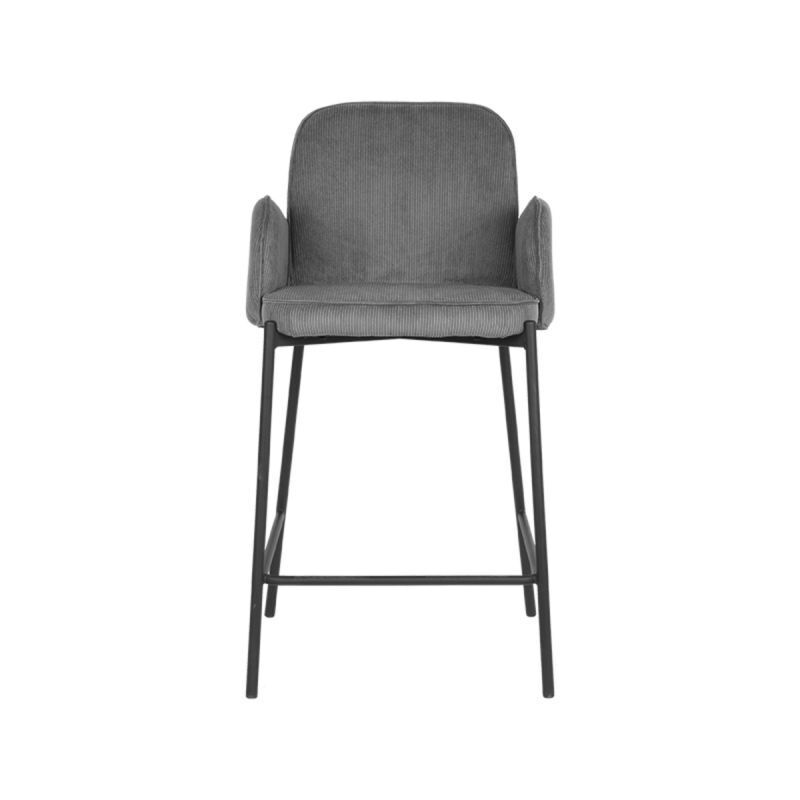 LABEL51 Barkruk Jari - Grijs - Zithoogte 65cm - Set van 2