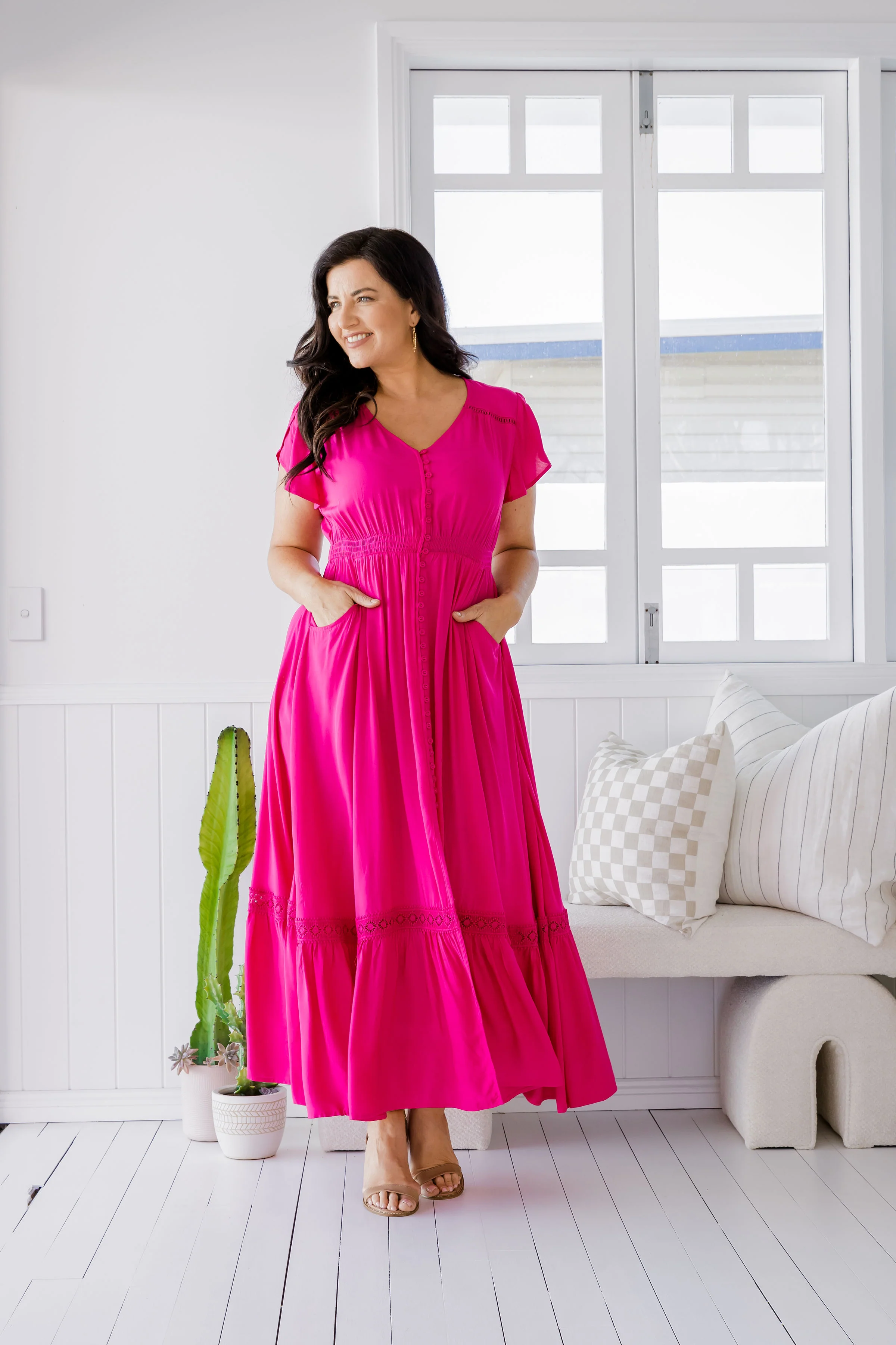 Shayla Maxi Dress in Fuchsia